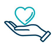 icon of a hand holding a heart